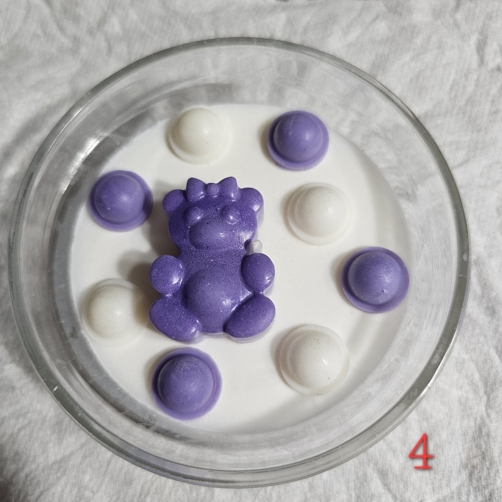 6 Handmade Purple Baby Shower Birthday Party Soy Wax Scented Candle Giveaways - Picture 6 of 12